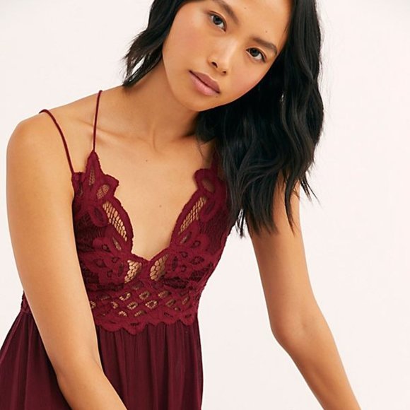 NWT Free People Adella Slip Wine Deep Red S M L - Picture 7 of 12